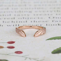 Jewellery manufacturing: Open Leaf Ring/ 9ct Gold