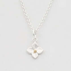 Hydrangea Necklace/ 9ct Yellow Gold and Silver