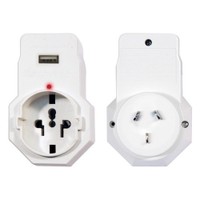Jackson 1 outlet travel adaptor with 1x usb charing port &. Surge protection. Converts