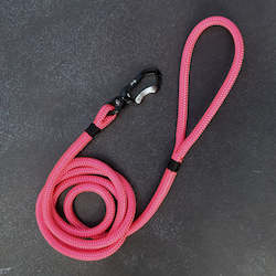 Handcrafted Leads: Black & Pink Rope Dog Leash