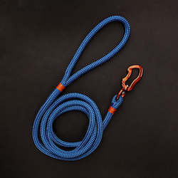 Handcrafted Leads: Orange & Electric Blue Rope Dog Leash