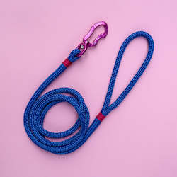 Handcrafted Leads: Pink & Electric Blue Rope Dog Leash