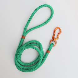 Handcrafted Leads: Gold & Green Rope Dog Leash