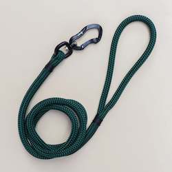 Handcrafted Leads: Black & Forest Green Rope Leash