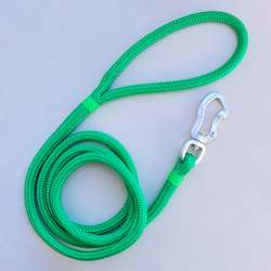 Handcrafted Leads: Silver and Green Rope Leash