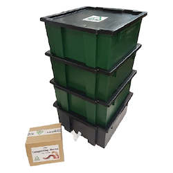 Worm Bins And Farms For The Home: COMBO: WormsRus Worm Farm - Base and 3 Feeding trays with 250g Worms