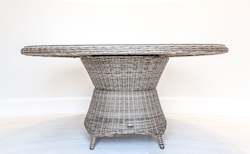 Furniture: Synthetic All Weather Wicker Round Dining Table (1800mm)