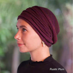Full Head Cover Turban Wraps: Rustic Plum Turban