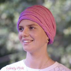 Pink Knit Turban Wrap