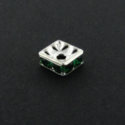 China, glassware and earthenware wholesaling: Silver Square Green Spacer 6mm