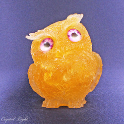 China, glassware and earthenware wholesaling: Resin Owl - Citrine Chip #3