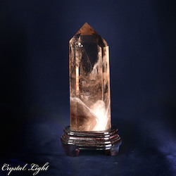 China, glassware and earthenware wholesaling: Smokey Quartz Point on Stand