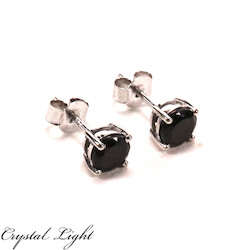 China, glassware and earthenware wholesaling: Black Spinel Stud Earrings Large