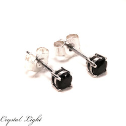 China, glassware and earthenware wholesaling: Black Spinel Stud Earrings Small
