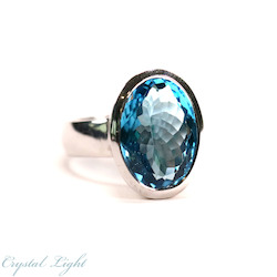 China, glassware and earthenware wholesaling: Swiss Blue Topaz Faceted Ring