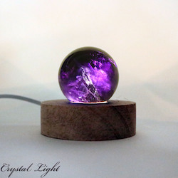 Amethyst Sphere with LED Light Stand