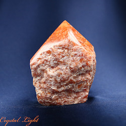 China, glassware and earthenware wholesaling: Orange Orchid Calcite Cut Base Point