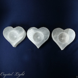 China, glassware and earthenware wholesaling: Selenite Heart Candle Holder Small