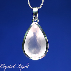 China, glassware and earthenware wholesaling: Rose Quartz Faceted Pendant