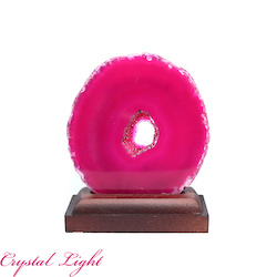 China, glassware and earthenware wholesaling: Pink Agate Slice on Stand