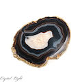 Agate Coaster with Gold Trim