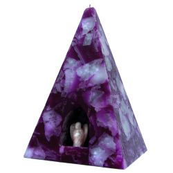 China, glassware and earthenware wholesaling: Pyramid Candle Amethyst Large