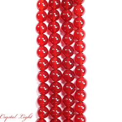 China, glassware and earthenware wholesaling: Red Agate 8mm Round Beads