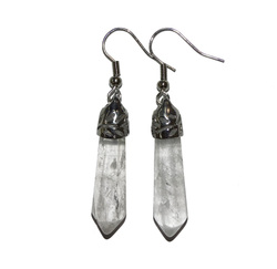 China, glassware and earthenware wholesaling: Clear Quartz Point Earrings