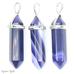 China, glassware and earthenware wholesaling: Purple Agate Double Terminated Pendant
