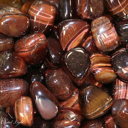 China, glassware and earthenware wholesaling: Red Tiger Eye Tumble