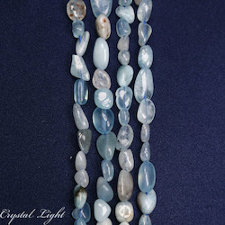 China, glassware and earthenware wholesaling: Aquamarine Tumble Beads
