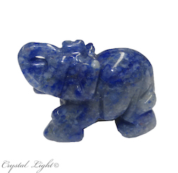 China, glassware and earthenware wholesaling: Blue Quartz Elephant - Small
