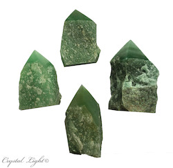 China, glassware and earthenware wholesaling: Green Aventurine Cut Base Point