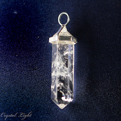 China, glassware and earthenware wholesaling: Clear Quartz DT Pendant Lrg Sterling Silver
