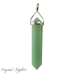 China, glassware and earthenware wholesaling: Green Aventurine DT Pendant Sterling Silver