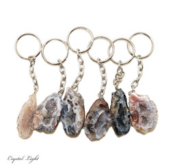 China, glassware and earthenware wholesaling: Agate Geode Keychain