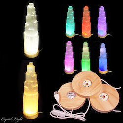 Selenite Lamp with USB Stand