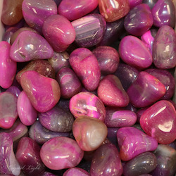 China, glassware and earthenware wholesaling: Pink Dyed Agate Tumble 20-30mm