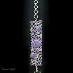 China, glassware and earthenware wholesaling: Charoite and Amethyst Bracelet