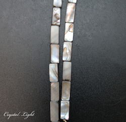 China, glassware and earthenware wholesaling: Iridescent Shell Rectangle Beads