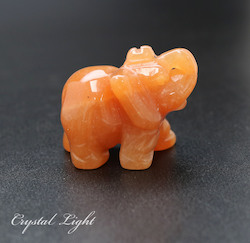 China, glassware and earthenware wholesaling: Orange Aventurine Elephant Small