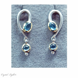 China, glassware and earthenware wholesaling: Blue Topaz Gold-S/S Stud Earrings