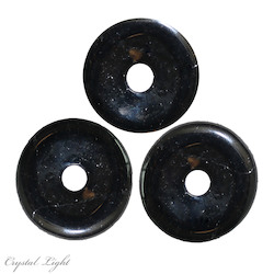 China, glassware and earthenware wholesaling: Black Tourmaline Donut Pendant
