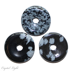 China, glassware and earthenware wholesaling: Snowflake Obsidian Donut Pendant