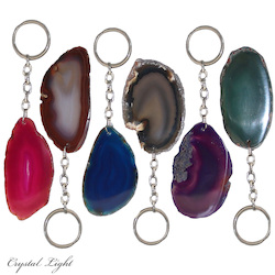 China, glassware and earthenware wholesaling: Assorted Agate Slice Keychain