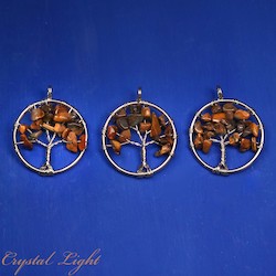 China, glassware and earthenware wholesaling: Tiger's Eye Tree of Life Pendant Small