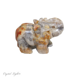 Crazy Lace Agate Elephant Small