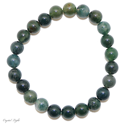 China, glassware and earthenware wholesaling: Moss Agate 8mm Bracelet