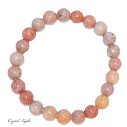 China, glassware and earthenware wholesaling: Orange Orchid Calcite 8mm Bracelet