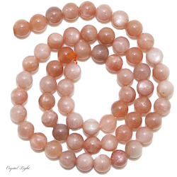 China, glassware and earthenware wholesaling: Peach Moonstone 6mm Beads